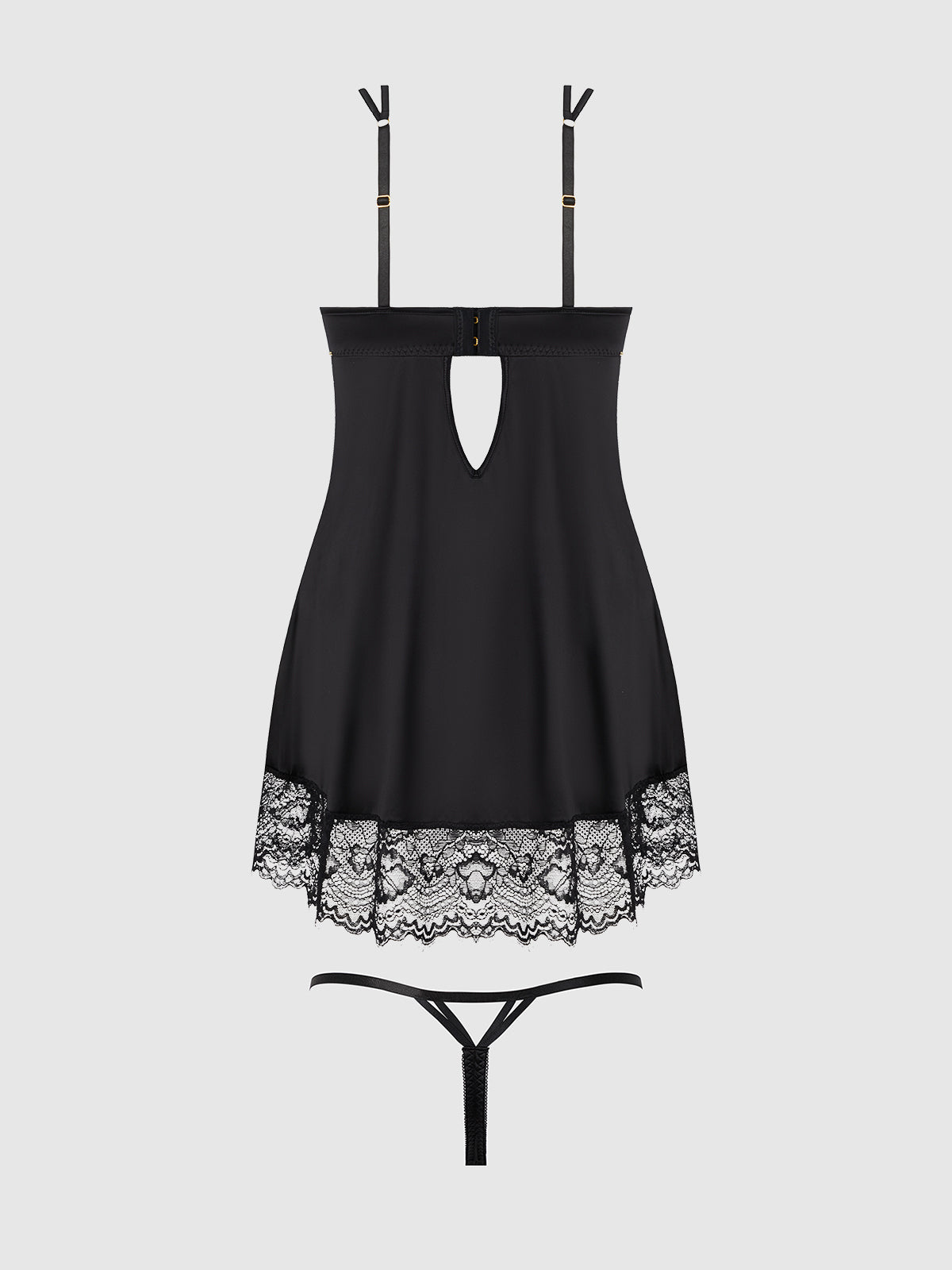 ISSADORA BABYDOLL SET BLACK / S