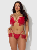 PHOENIX 2 PIECE BRA SET CRIMSON RED / S