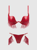 PHOENIX 2 PIECE BRA SET CRIMSON RED / S