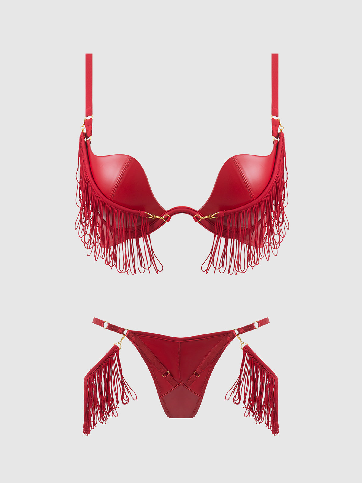 PHOENIX 2 PIECE BRA SET CRIMSON RED / S