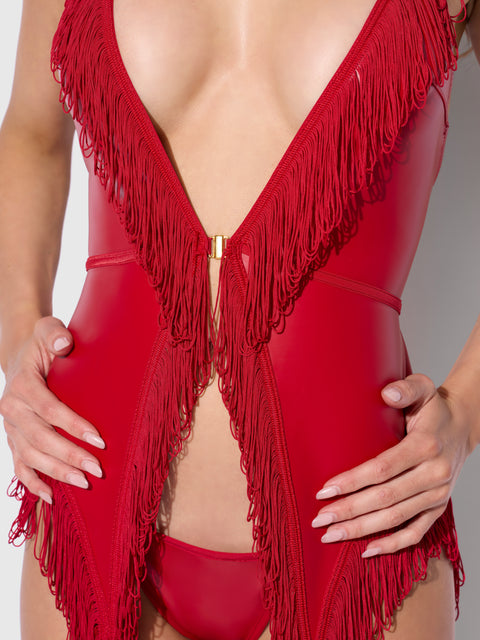 PHOENIX CHEMISE SET CRIMSON RED / S