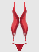 PHOENIX CHEMISE SET CRIMSON RED / S