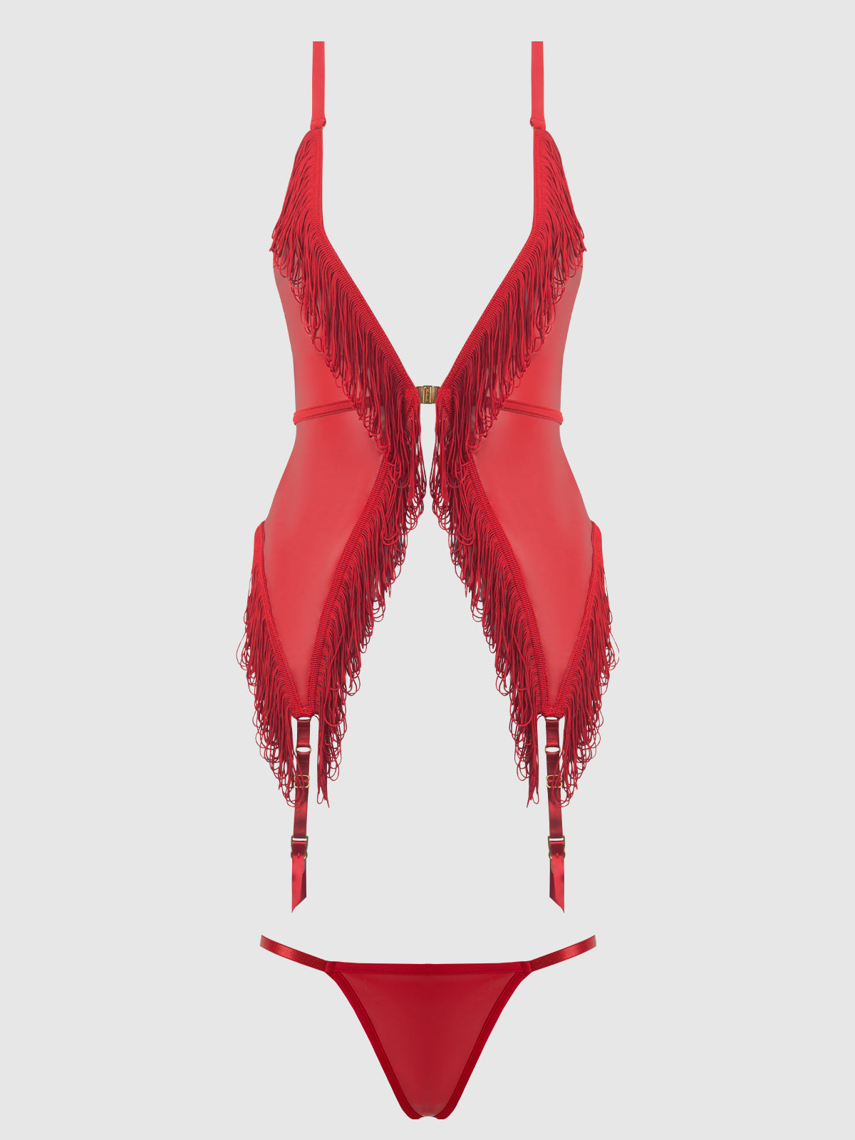 PHOENIX CHEMISE SET CRIMSON RED / S