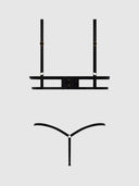 EVE SATIN & CHAIN OPEN CUP BRA & G-STRING SET