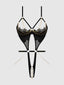 EVE LACE & CHAIN OPEN CUP & CROTCHLESS HARNESS TEDDY