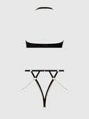 EVE LACE & CHAIN OPEN CUP & CROTCHLESS HARNESS TEDDY