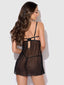 EVE LACE, CHAIN & MESH OPEN CUP BABYDOLL & G-STRING SET