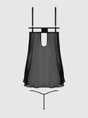 EVE LACE, CHAIN & MESH OPEN CUP BABYDOLL & G-STRING SET