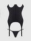 BRIGETA SATIN OPEN CUP BUSTIER & G-STRING SET