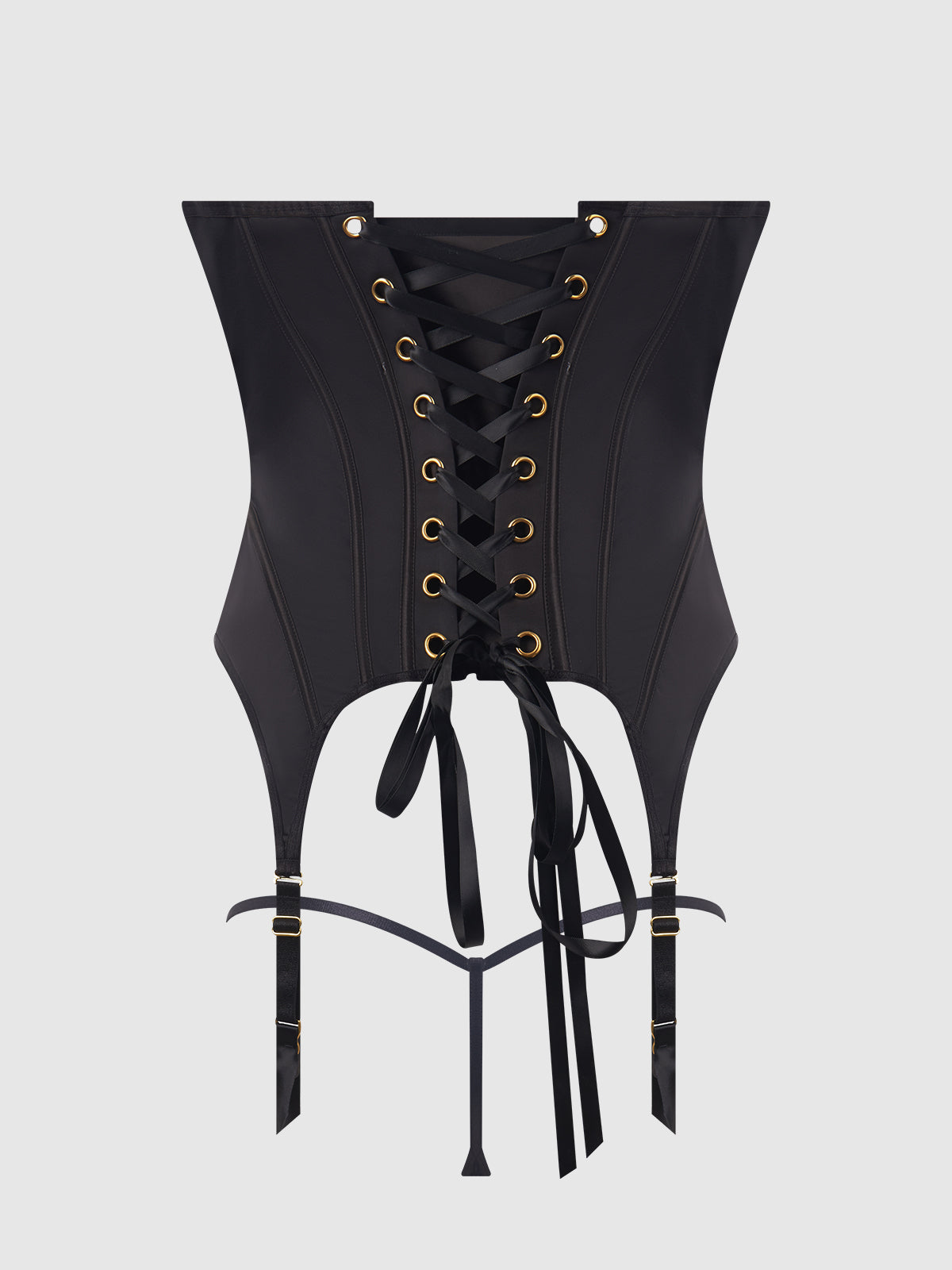 BRIGETA SATIN OPEN CUP BUSTIER & G-STRING SET