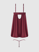 BRIGETA SATIN & MESH CORSETTED BABYDOLL & G-STRING SET