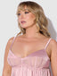 BRIGETA SATIN & MESH CORSETTED BABYDOLL & G-STRING SET