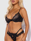 MADELINE SATIN & LACE PUSH UP BRA & G-STRING SET