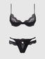 MADELINE SATIN & LACE PUSH UP BRA & G-STRING SET