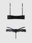 MADELINE SATIN & LACE PUSH UP BRA & G-STRING SET