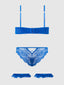 MADELINE SATIN & LACE PUSH UP BRA, BIKINI & THIGH GARTERS SET