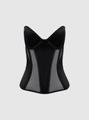 JULIET SATIN & MESH PLUNGE UNDERWIRE CORSET
