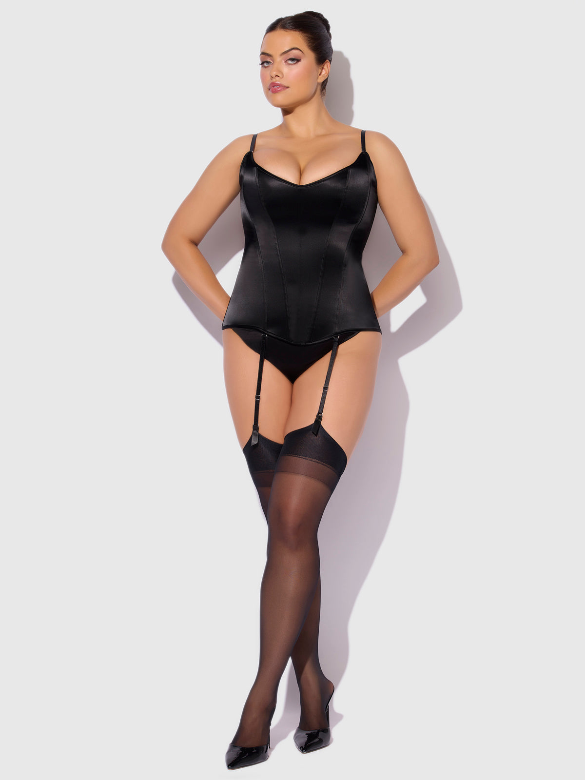JULIET SATIN FULL BONING SCOOP NECK CORSET