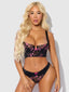 HARPER EMBROIDERED MESH & MICRO LONGLINE BRA & THONG SET