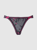 HARPER EMBROIDERED MESH & ELASTIC OPEN BACK CHEEKY