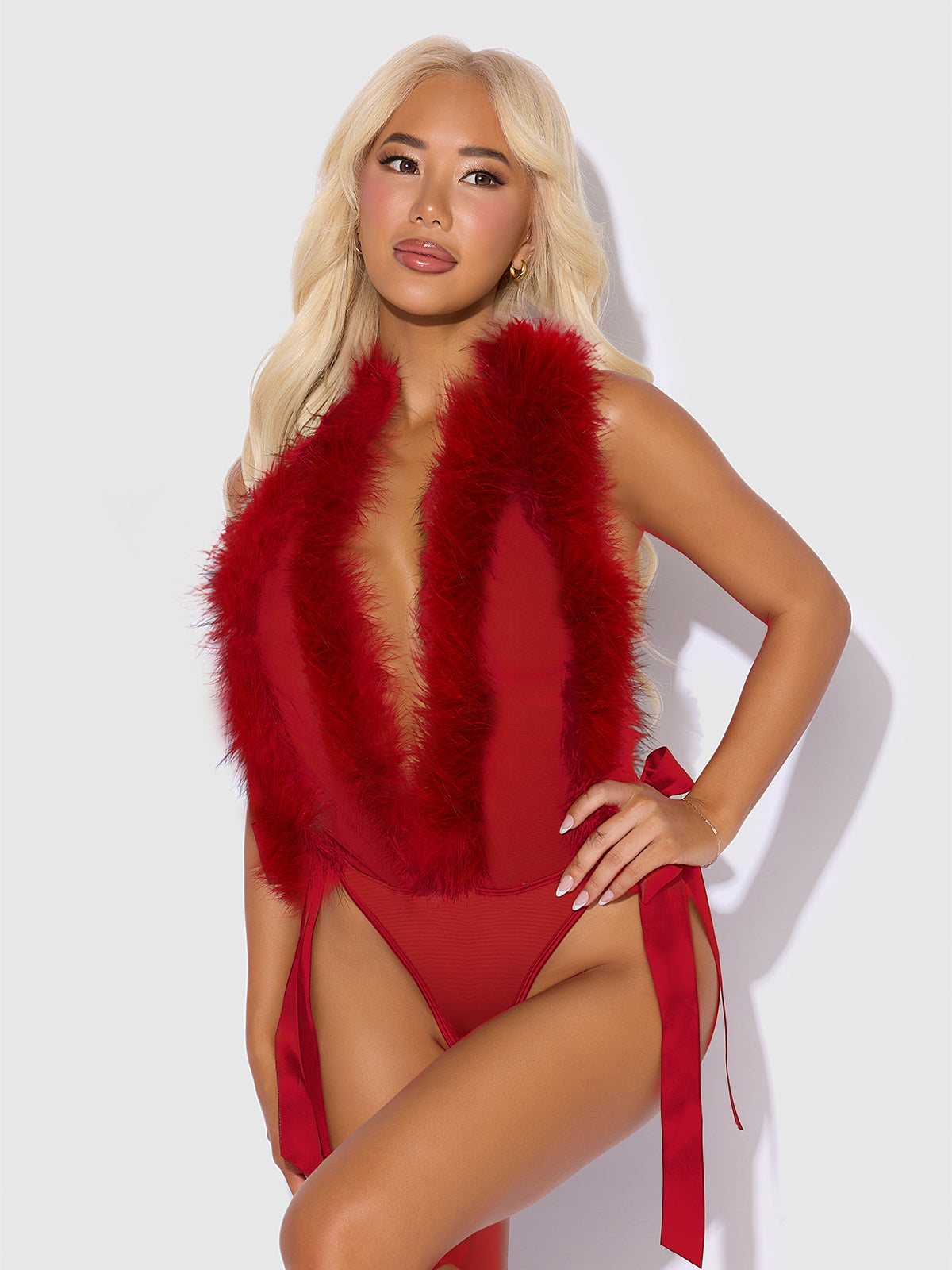 MARILYN MARABOU & MESH PLUNGE TEDDY