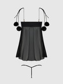 MARILYN MARABOU & MESH BABYDOLL & G-STRING SET