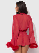MARILYN MARABOU & MESH SHORT ROBE