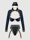 FLYING HIGH PILOT BRA TOP, HIWAIST PANTY & HAT SET