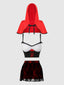 LIL RED BUSTIER, SKIRT & HOOD SET