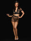 UNDER ARREST MESH TOP, OPEN BACK SKIRT, & CUFFS SET