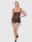 DELILAH EMBROIDERED & MESH MONOWIRE BABYDOLL SET