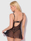 DELILAH EMBROIDERED & MESH MONOWIRE BABYDOLL SET