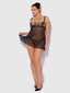 DELILAH EMBROIDERED & MESH MONOWIRE BABYDOLL SET
