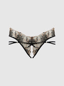 DELILAH EMBROIDERED STRAPPY CROTCHLESS & BACKLESS HIPSTER