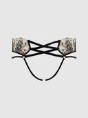 DELILAH EMBROIDERED STRAPPY CROTCHLESS & BACKLESS HIPSTER