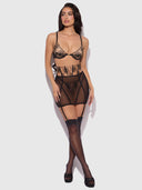 DELILAH EMBROIDERED OPEN BACK HALF SKIRT