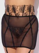 DELILAH EMBROIDERED OPEN BACK HALF SKIRT