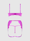 REANNA LACE & CHAIN BRA, GARTER & G-STRING SET