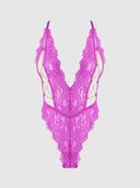 REANNA LACE & CHAIN DEEP PLUNGE BODYSUIT