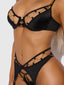 EVANGELINE SATIN & CHAIN BRA, THIGH GARTER & G-STRING SET