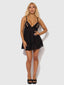 YASMINE SHIMMER MESH O-RING SLIT CUP BABYDOLL SET