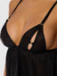 YASMINE SHIMMER MESH O-RING SLIT CUP BABYDOLL SET