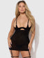 YASMINE SHIMMER MESH O-RING THIGH GARTER CHEMISE SET