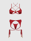 IRYNA SILKY MICRO & ROPE BRA, GARTER & THONG SET