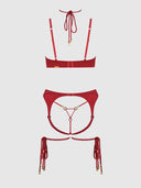 IRYNA SILKY MICRO & ROPE BRA, GARTER & THONG SET