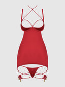 IRYNA SILKY MICRO & ROPE OPEN BACK CHEMISE & G-STRING SET