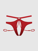 IRYNA SILKY MICRO & ROPE CROTCHLESS & HAND CUFF HIPSTER