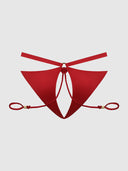 IRYNA SILKY MICRO & ROPE CROTCHLESS & HAND CUFF HIPSTER