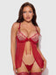 ANGELINA LIPS EMBROIDERY BABYDOLL & BOW G-STRING SET