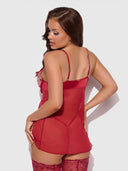 ANGELINA LIPS EMBROIDERY BABYDOLL & BOW G-STRING SET